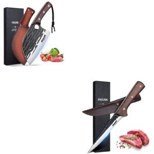 upgraded serbian chef knife bundle with boning knife for meat cutting