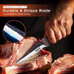 Upgraded Serbian Chef Knife Bundle with Boning Knife for Meat Cutting