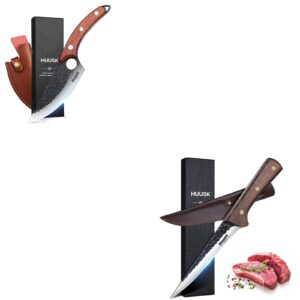 huusk viking knives hand forged boning knife bundle with boning knife for meat cutting