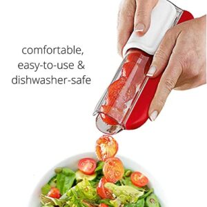 Fruit Slicer Tomato Grape Cherry Slicers Cutter Fruit Vegetable Salad Cutting Kitchen Tools, cherry tomato slicer utensils set, simple and portable (Red)