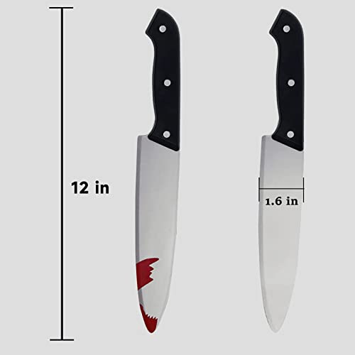 VZQI Michael Myers Knife 2Pcs Classic Halloween Blood Knife Horror Butcher Knife Props