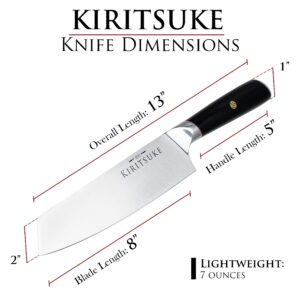 Professional Chef Knife - Kiritsuke 8 Inch Kitchen Knife - Premium Ergonomic Ultra Sharp High Carbon German Stainless Steel - Pakkawood Handle Chef's Knives