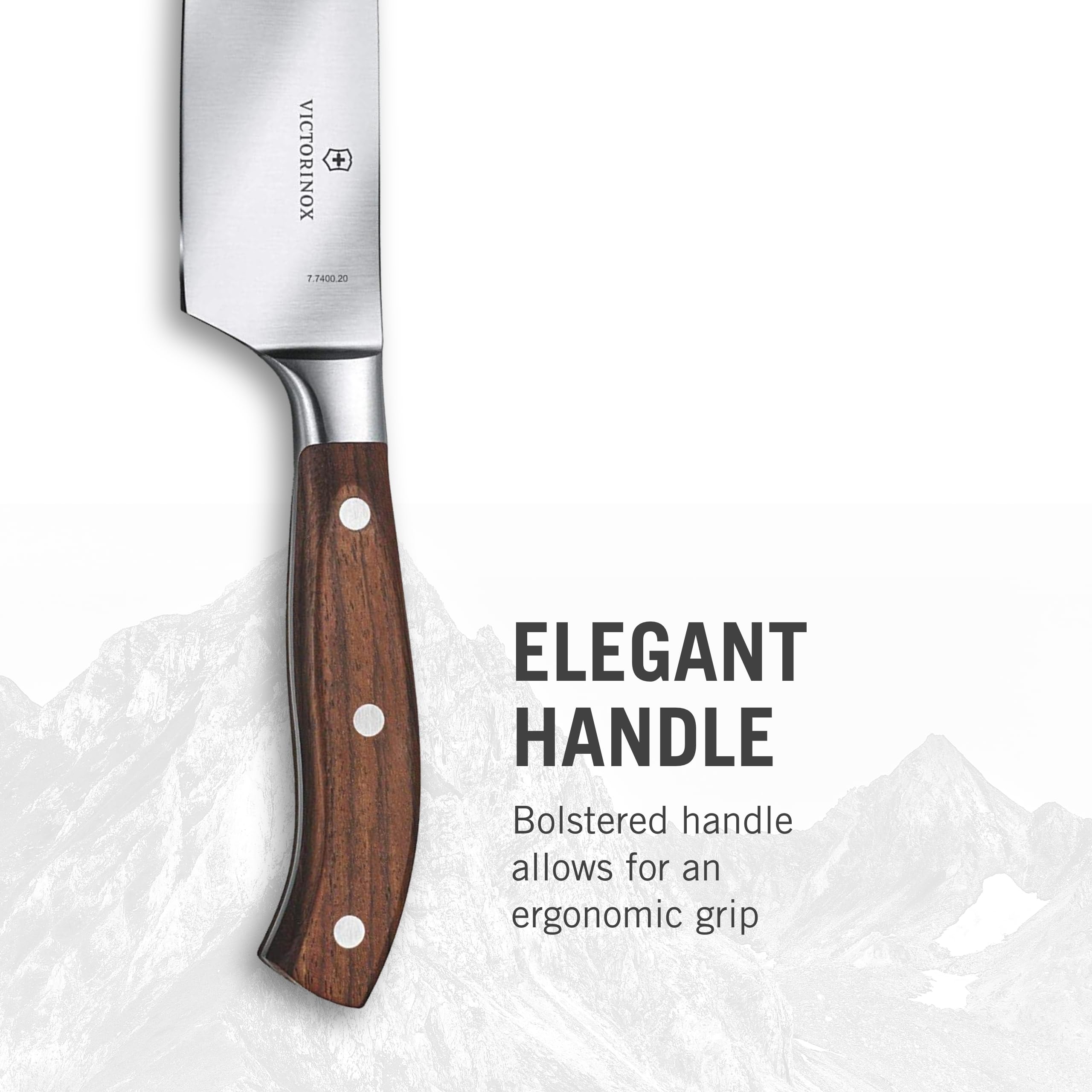 Victorinox Grand Maître Chef's - Ergonomic Knife with Innovative Straight Blade - Handle Wood - 8"