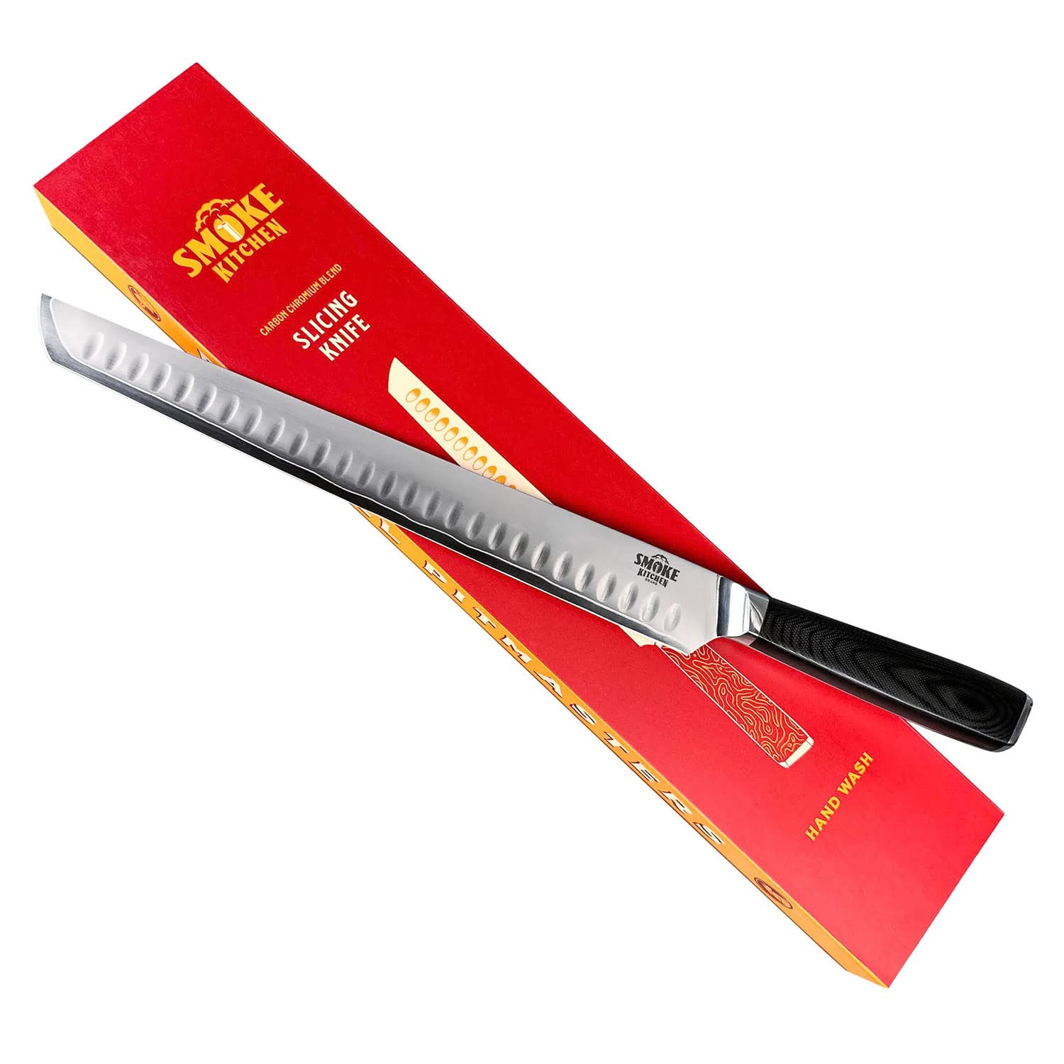 Smoke Kitchen Brisket Slicing Knife - 12 Inch Granton Blade - BBQ Meat Slicing Knife