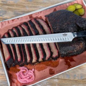 Smoke Kitchen Brisket Slicing Knife - 12 Inch Granton Blade - BBQ Meat Slicing Knife