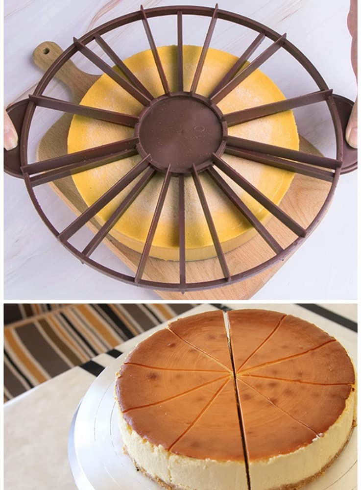 Round Cake Slice & Pie Slicer Marker, Cake Divider, Cheesecake Cutter, 10 or 12 Slices Double Sided Cake Portion Marker, Works for Cakes 10 Inches Diameter