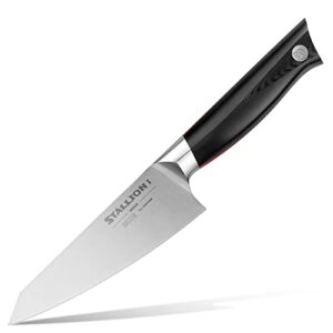 vosteed kitchen utility knife - 5 inch sharp kitchen knife for chef - small cooking knife japanese honesuki boning knife for deboning, cutting & peeling (stallion series)