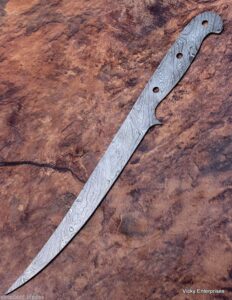 jnr traders damascus steel fillet knife blank knife making, 12" handmade boning knife blank blade, diy professional kitchen chef knife blade blank 9003