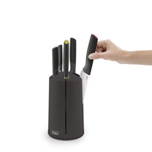 Joseph Joseph 10527 Elevate Knives Carousel Knife Set with Rotating Storage Stand, 6-piece, Black (updated)