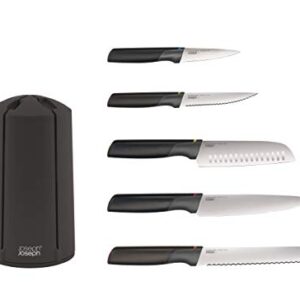 Joseph Joseph 10527 Elevate Knives Carousel Knife Set with Rotating Storage Stand, 6-piece, Black (updated)