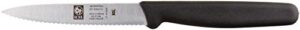 icel cutlery 241306010-4" serrated paring knife, black