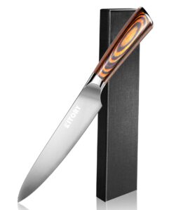 kitory paring knife 5 inch, kitchen utility knife, stainless steel blade ergonomic pakkawood handle, fruit and vegetable paring cutting chopping carving knives for home&restaurant, 2023 gifts