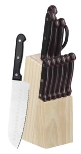 home basics 13 piece block in black knife set, one size
