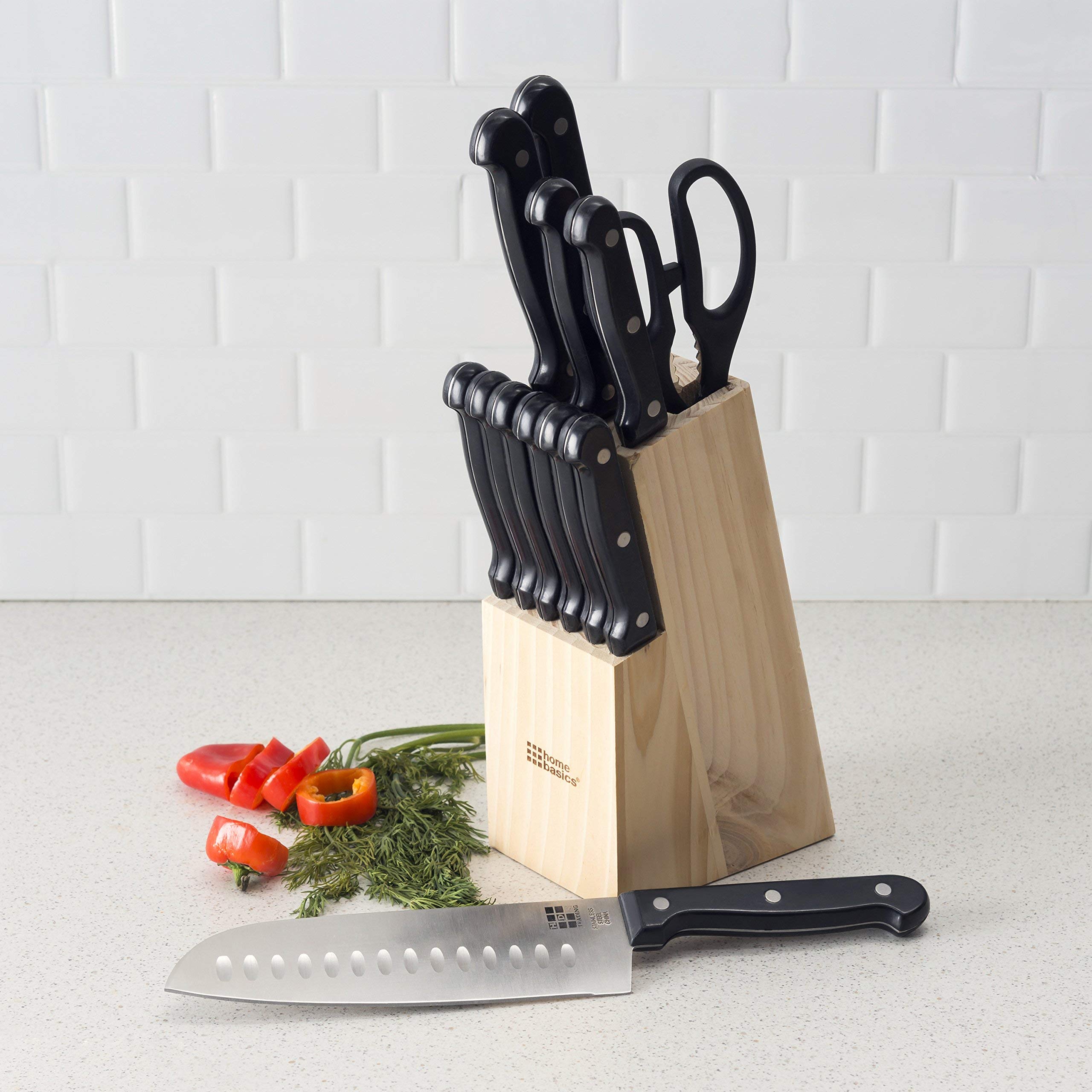 Home Basics 13 Piece Block in Black Knife Set, One Size