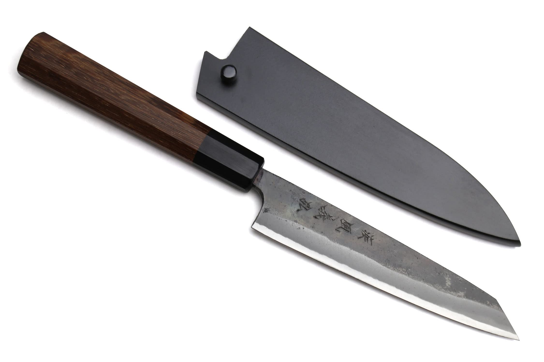 Yoshihiro Aogami Super Blue High Carbon Kurouchi Petty Kiritsuke Utility Knife (6'' (150mm) & Saya)