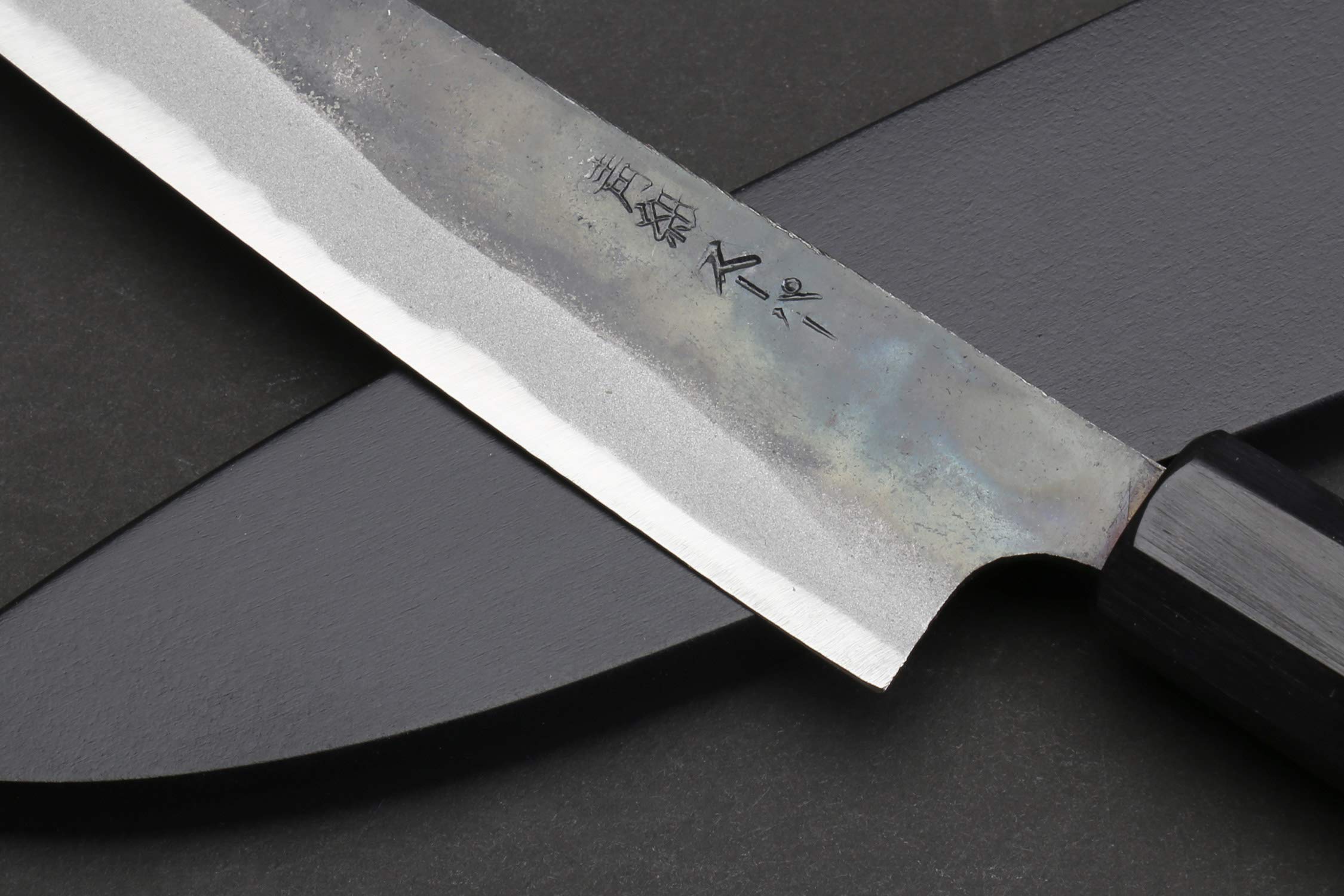 Yoshihiro Aogami Super Blue High Carbon Kurouchi Petty Kiritsuke Utility Knife (6'' (150mm) & Saya)