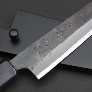 Yoshihiro Aogami Super Blue High Carbon Kurouchi Petty Kiritsuke Utility Knife (6'' (150mm) & Saya)