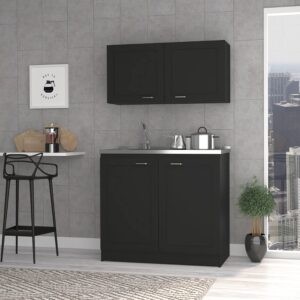 fm furniture perseus 2-pc kitchen cabinet set includes countertop base unit and wall mounted cupboard