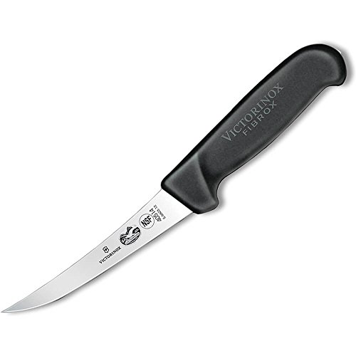 Victorinox Boning, 5" Curved, Semi-Stiff, Black Fibrox Pro Handle