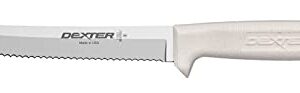 Dexter-Russell Sani-Safe S156SC-PCP 6" White Scalloped Utility Knife with Polypropylene Handle, Model:092187133039
