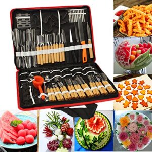 Yosoo 80Pcs Portable Culinary Carving Chiseling Tools Kit Food Vegetable Fruit Garnishing Peeling Cutting Tool Set For Professional Amateur Chef Kitchen Food Carving Art