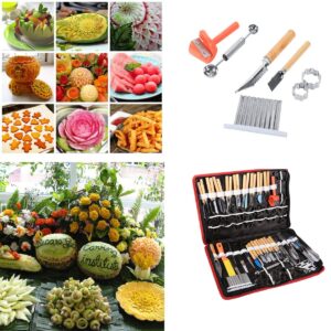 Yosoo 80Pcs Portable Culinary Carving Chiseling Tools Kit Food Vegetable Fruit Garnishing Peeling Cutting Tool Set For Professional Amateur Chef Kitchen Food Carving Art