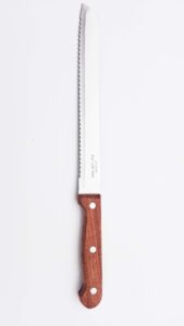 uniware stainless steel bread knife with wood handle, 8 inch sharp blade