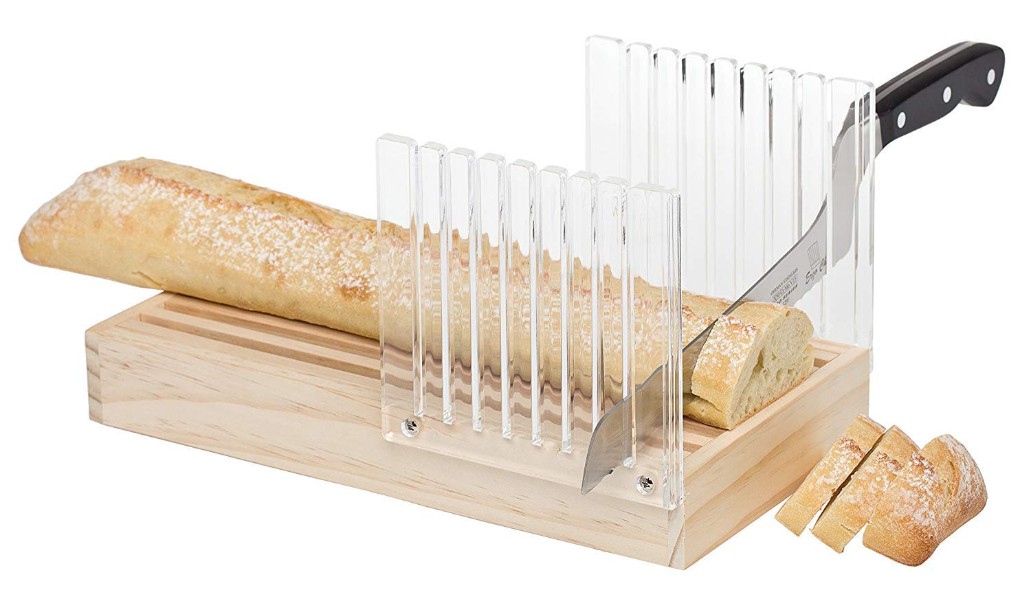 Mrs. Anderson's Baking Bread Cutter Slicing Guide with Crumb Catcher, 12.5-Inches x, Brown