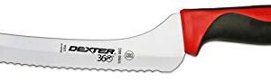 Dexter 9" Scalloped Offset Slicer, red Handle