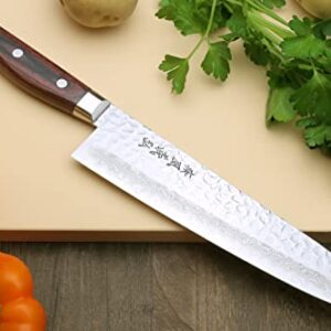 Yoshihiro VG10 16 Layer Hammered Damascus Gyuto Japanese Chefs Knife (7'' (180mm))