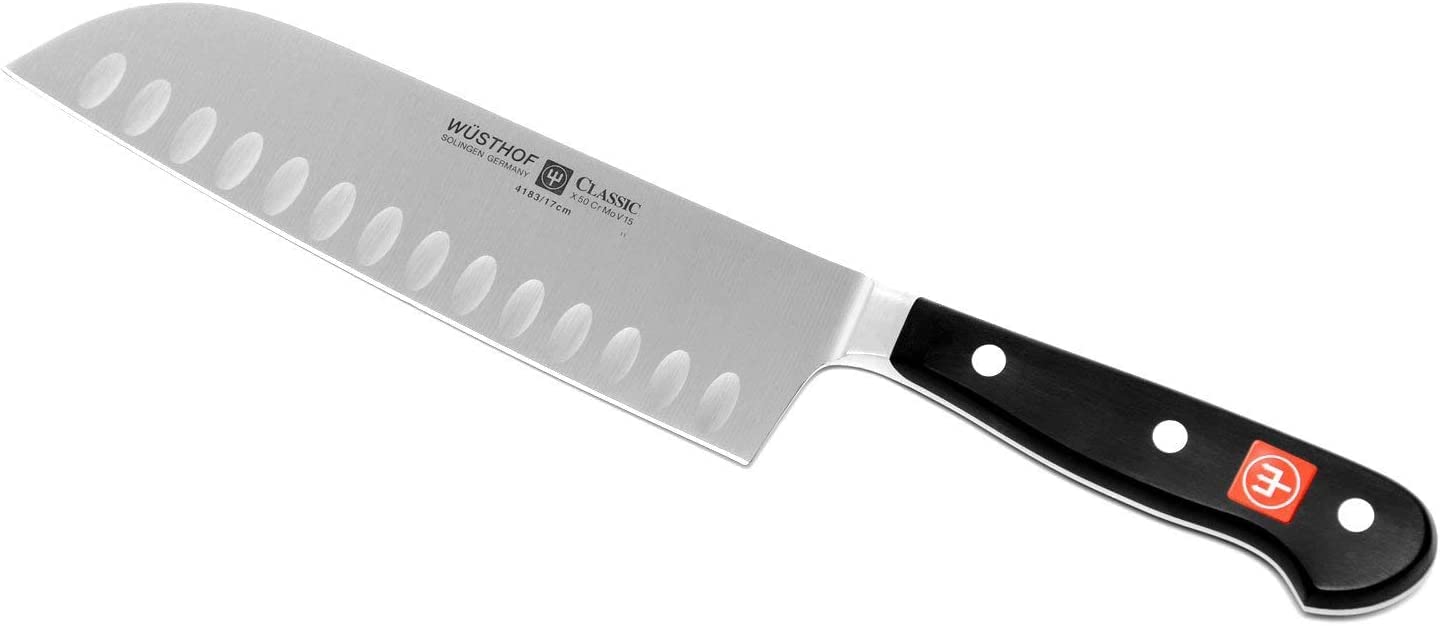 Wusthof Trident 4183 Forged Santoku with Granton Edge Knife - Classic 7" Blade