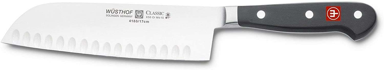 Wusthof Trident 4183 Forged Santoku with Granton Edge Knife - Classic 7" Blade