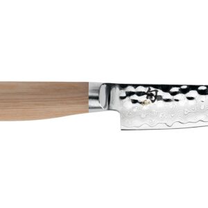 Shun Premier Blonde Paring Knife, 4 inch VG-MAX Stainless Steel Blade with Tsuchime Finish and Pakkawood Handle, Cutlery Handcrafted in Japan, Silver