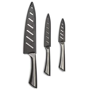 Luxury Carbon Stainless Steel Knife Set 3pc.- Thyme & Table, TT0031