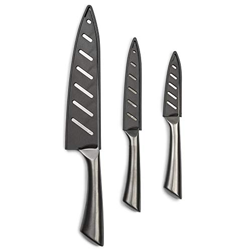 Luxury Carbon Stainless Steel Knife Set 3pc.- Thyme & Table, TT0031