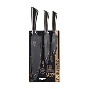 Luxury Carbon Stainless Steel Knife Set 3pc.- Thyme & Table, TT0031