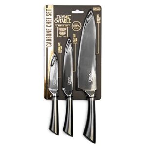 Luxury Carbon Stainless Steel Knife Set 3pc.- Thyme & Table, TT0031