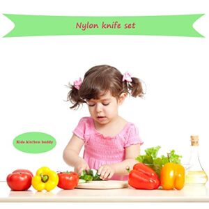RICHERI 3PCS Children's kitchen knife, plastic serrated edge Children's Knife, fruit and vegetables, Safe Children's Toddler Chef Knife, suitable for children to use for cooking