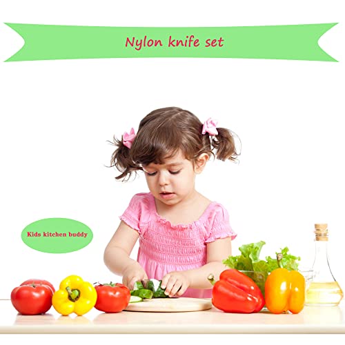 RICHERI 3PCS Children's kitchen knife, plastic serrated edge Children's Knife, fruit and vegetables, Safe Children's Toddler Chef Knife, suitable for children to use for cooking