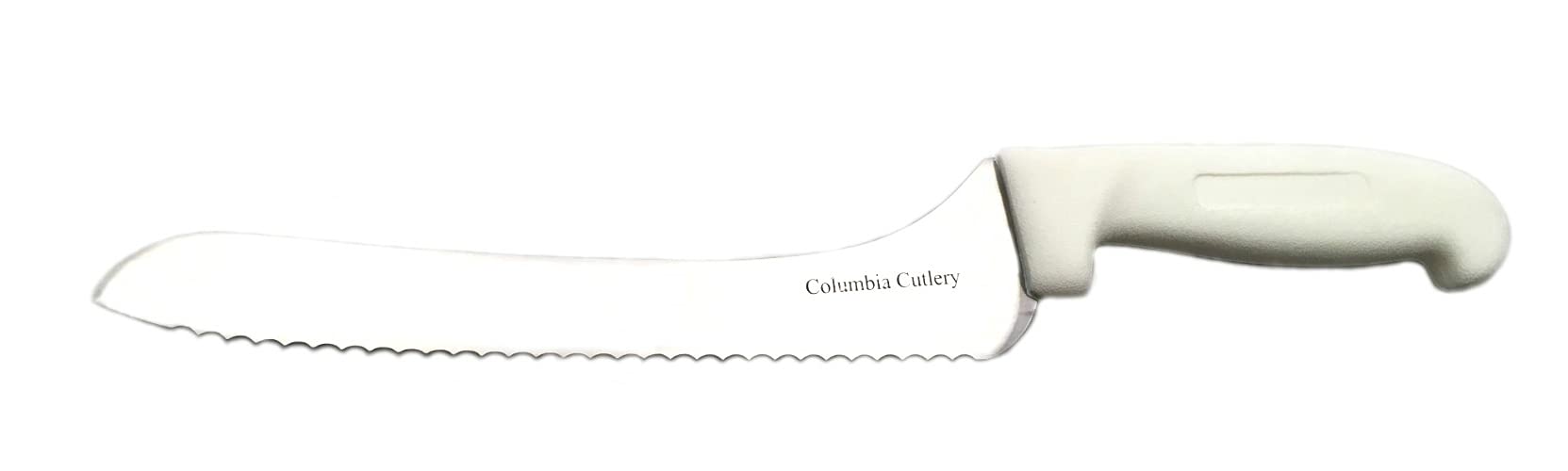 Columbia Cutlery 9 in. White Offset Bread / Sandwich Knife (Single Offset Bread Knife)