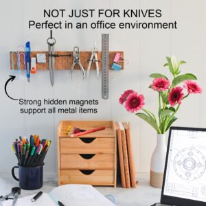 Magnetic Strip Knife Holder – Etched Wood Knife Rack or Bar with Hardware for Hanging & Wall Mounting. – Kitchen Utensil Organizer & Storage by Fiddle & Finch, 16 Inch. Diamond Daze