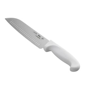 7 santoku knife white handle, choice knives kitchen high carbon 7 inch santuko stainless steel dishwasher safe perfect for cutting, slicing, dicing, mincing, or chopping asian knives