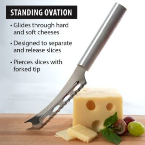 RADA Cheese Knife – Stainless Steel Steel Serrated Edge With Aluminum Handle, Made in the USA, 9-5/8, Pack of 2