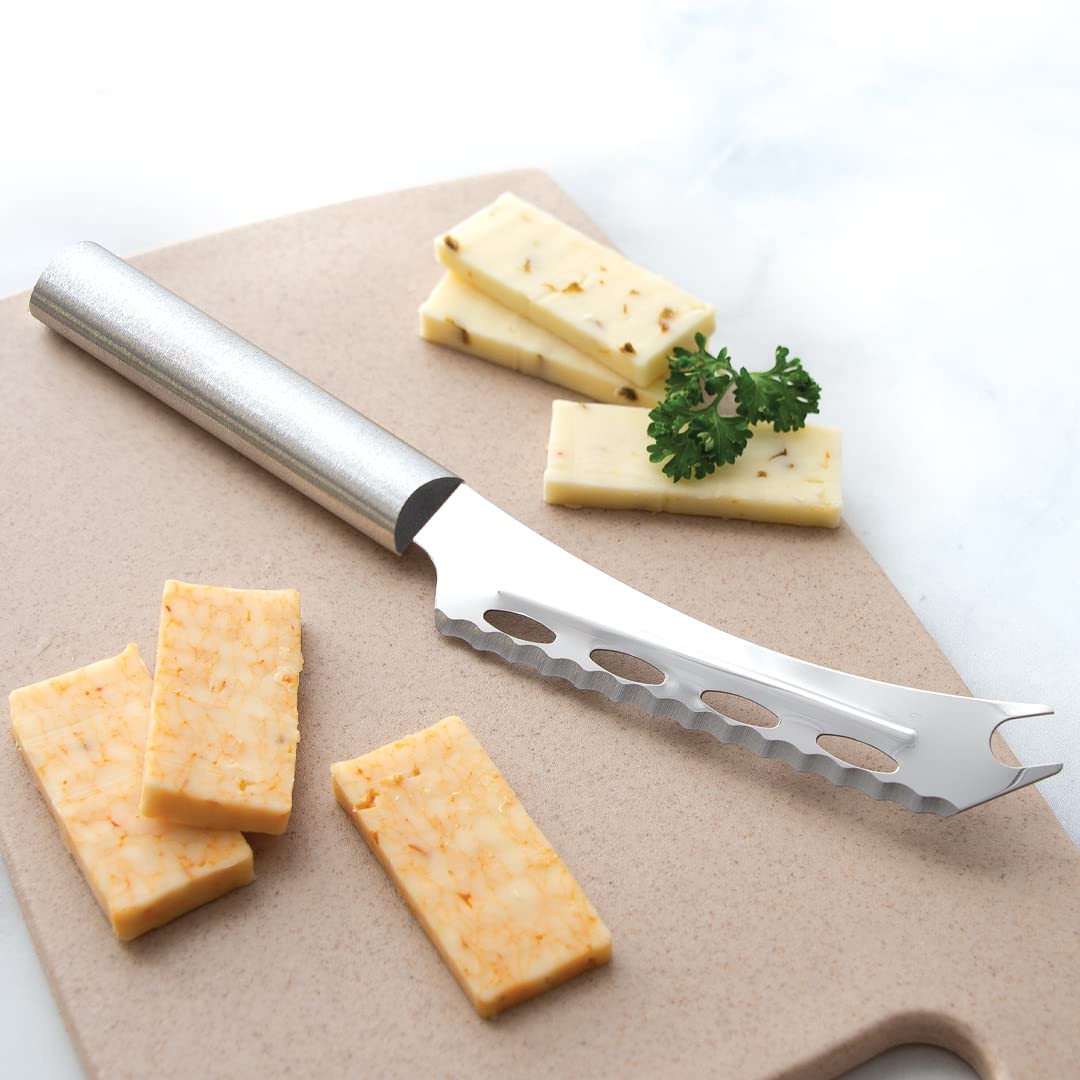 RADA Cheese Knife – Stainless Steel Steel Serrated Edge With Aluminum Handle, Made in the USA, 9-5/8, Pack of 2