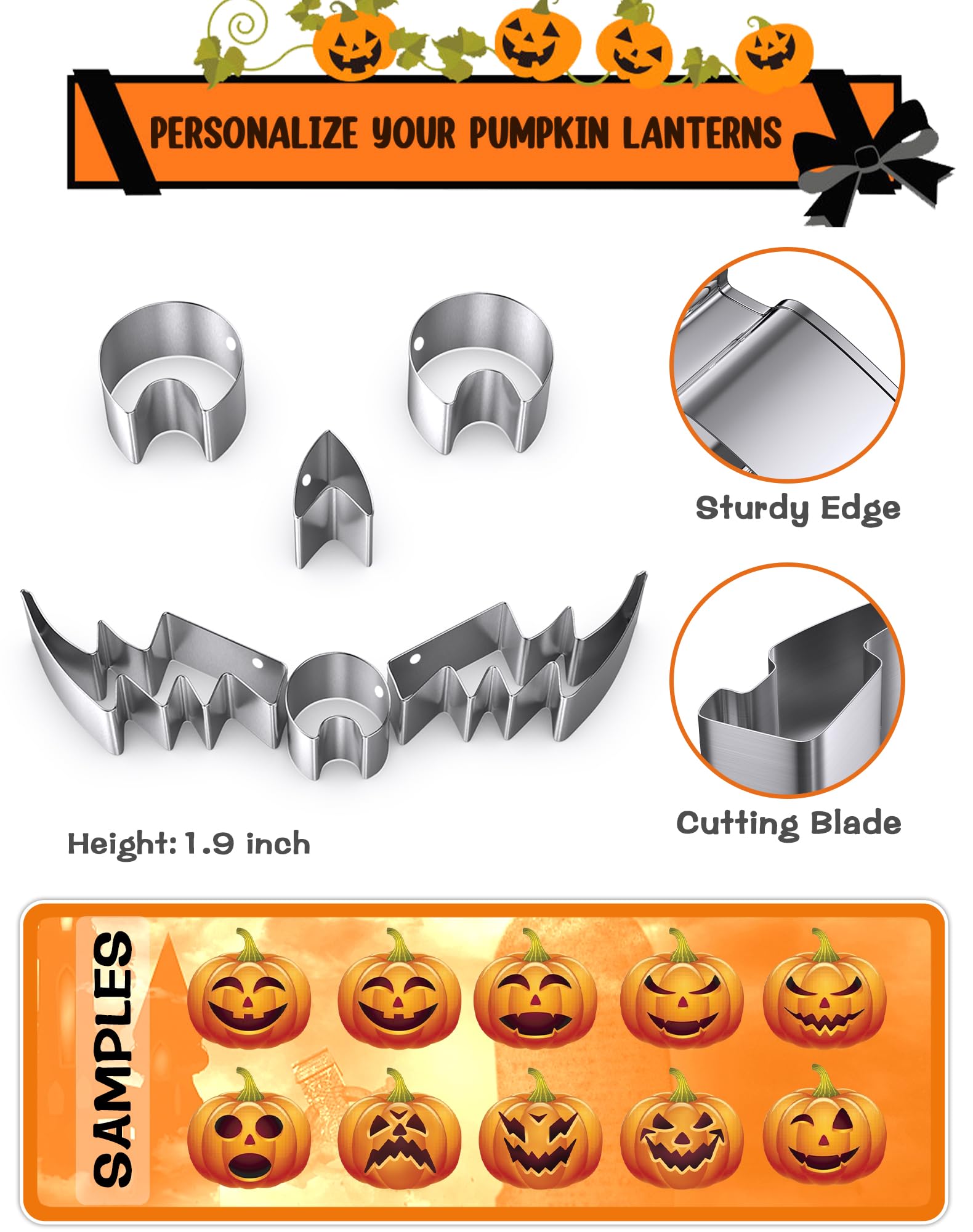 Fenvella Pumpkin Carving Kit for Kids with Hammer, 25 PCS Pumpkin Carving Tools Heavy Duty Stainless Steel Pumpkin Carver Set, Halloween Pumpkin Carving Stencils, Safe Carving Tools Kit for Adults