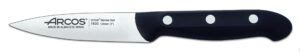 arcos paring knife 4 inch stainless steel. professional kitchen knife for peeling fruits and vegetables. ergonomic polyoxymethylene handle and 100mm blade. series maitre. color black