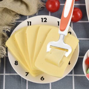 KUFUNG Cheese Slicer Stainless Steel Cheese Knife Heavy Duty Plane Cheese Cutter, Shaver, Server For Semi-Soft, Semi-Hard Cheese (7.2 inch, Blue)