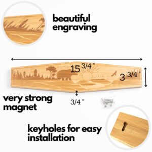 Premium Magnetic Knife Holder for Wall - Extra Strong Magnet - 16" Heavy Duty Bamboo Magnet for Knives - Kitchen Magnetic Knife Strip - U.S. Company (Bear)