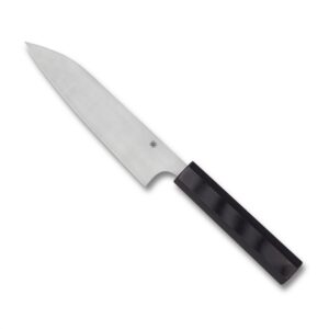 spyderco wakiita funayuki premium kitchen knife with 6.28" cts bd1n stainless steel blade and black g-10 handle - plainedge - k16gp