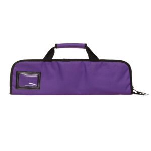 5 Pocket Padded Chef Knife Case Roll with 5 pc. Edge Guards (Purple 5 Pocket bag w/5pc.Multi-Color Edge guards)